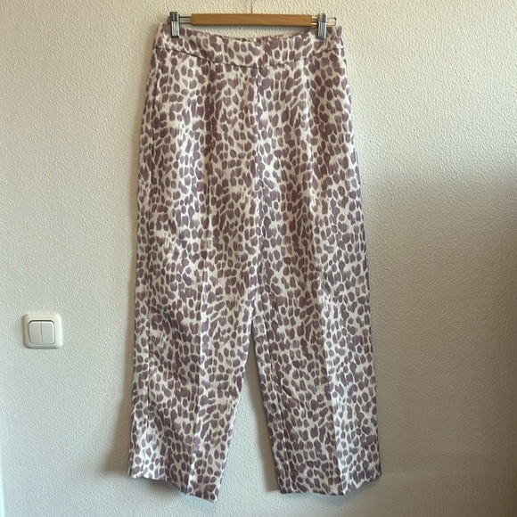 Leopard Print Wide-Leg Pants - Picture 1 of 9